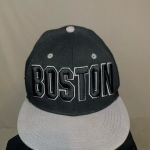 NWOT Boston Embroidered Black/Gray Baseball Adjustable Snapback Cap Hat